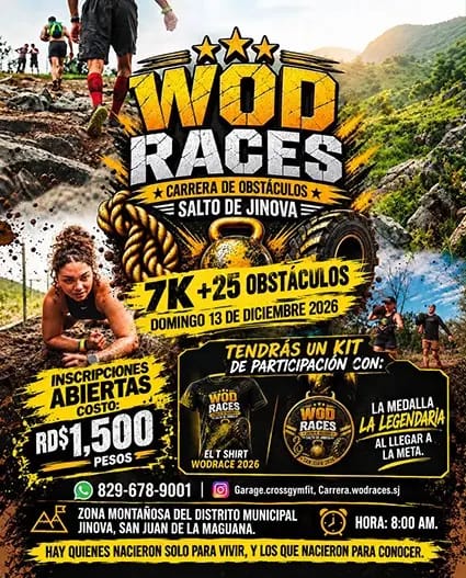WOD RACES 2026 CARRERA DE OBSTACULOS 7K + 25 OBSTACULOS  SAN JUAN