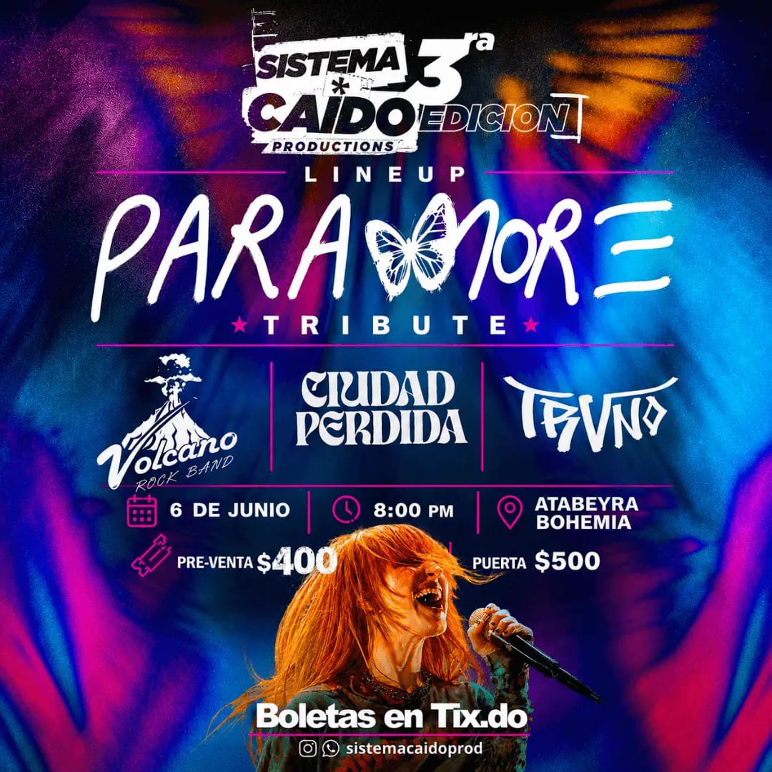 LIVE SHOW - TRIBUTO A PARAMORE/VOLCANO/CIUDAD PERDIDA/TRUÑO