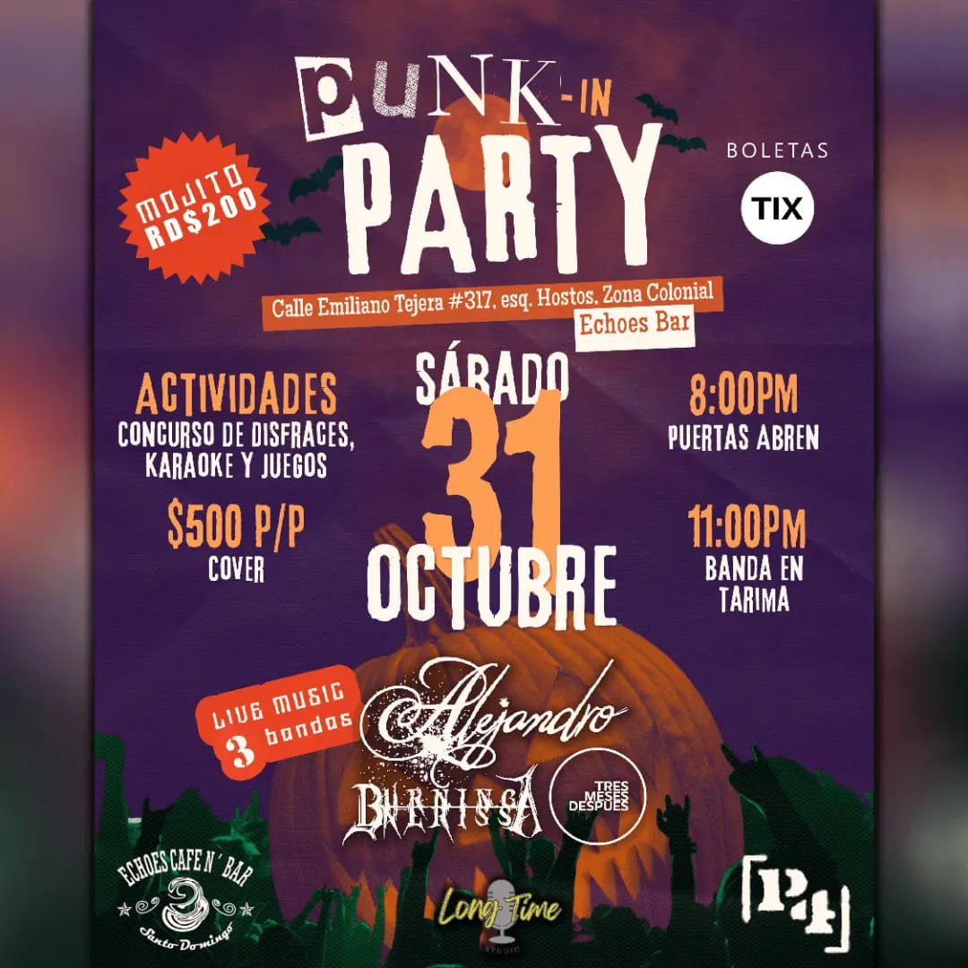 PUNK-IN PARTY! Fiesta de Halloween! by P4 y Alejandro Band.