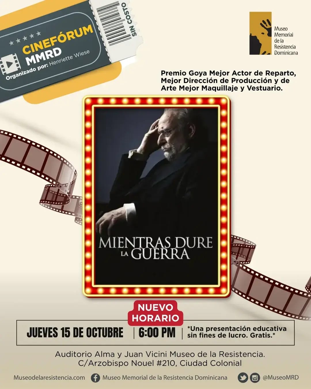 CINEFÓRUM: Mientras dure la guerra